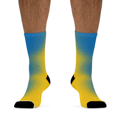 Blue and yellow blended socks combo. Eco-friendly