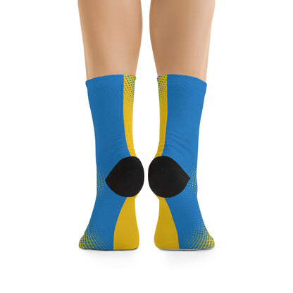 Blue and yellow blended socks combo. Eco-friendly