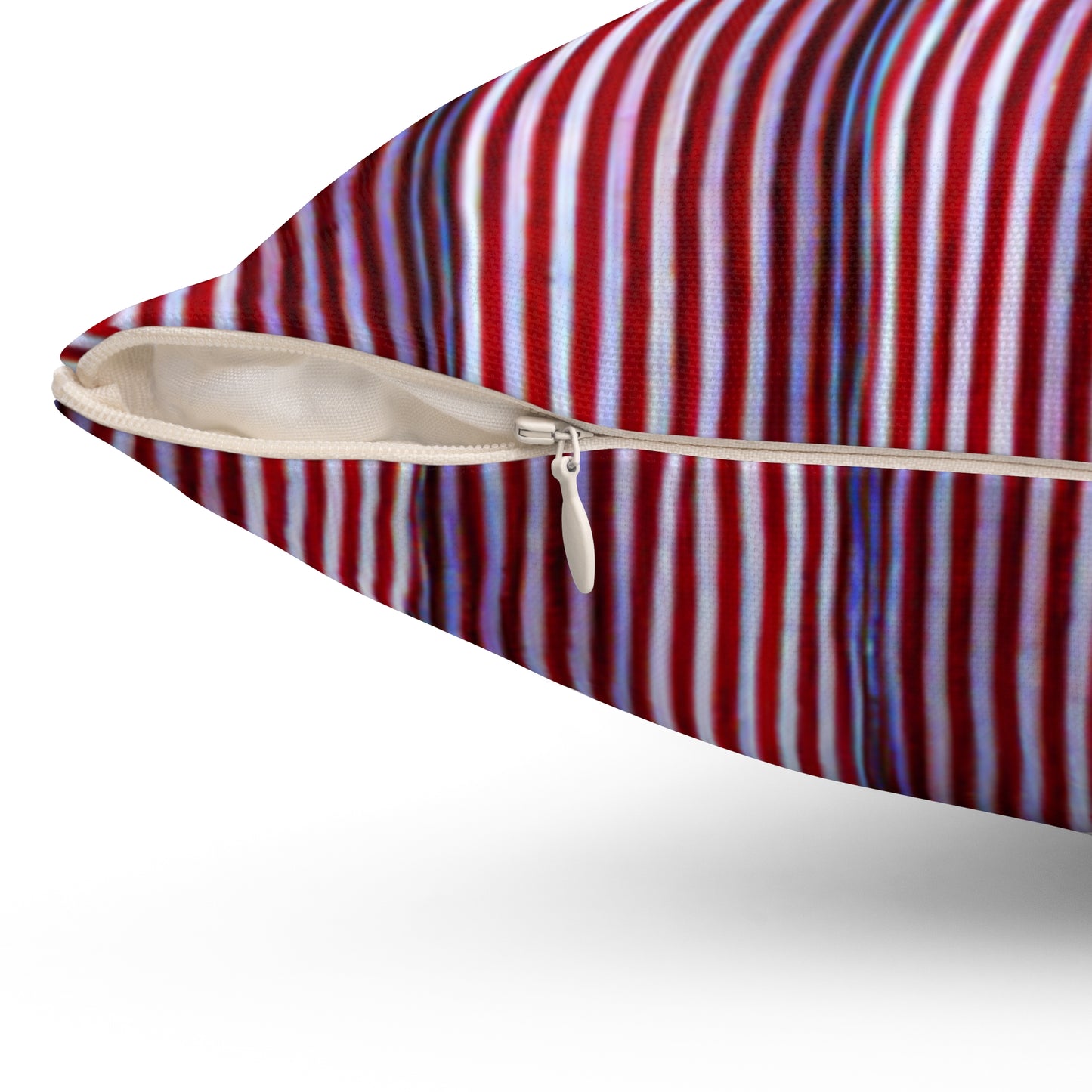 Red striped Square Pillow