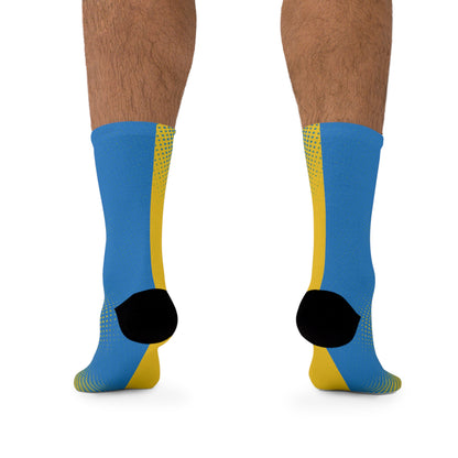 Blue and yellow blended socks combo. Eco-friendly