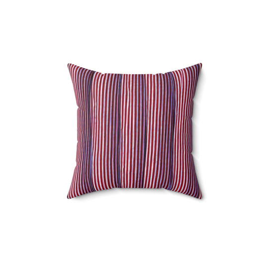 Red striped Square Pillow