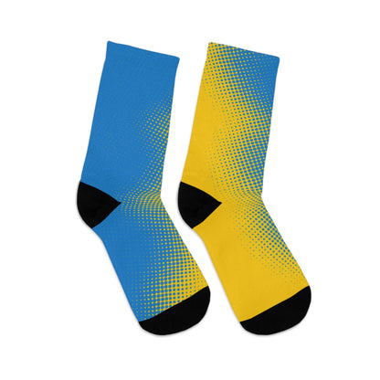 Blue and yellow blended socks combo. Eco-friendly